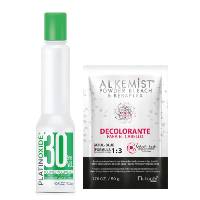Polvo Decolorante Alkemist en Sobre 50g + Peróxido 30% 135ml Nutrapél