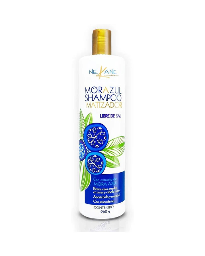 Mora azul shampoo matizador, 960 g caja 12 piezas, Nekane