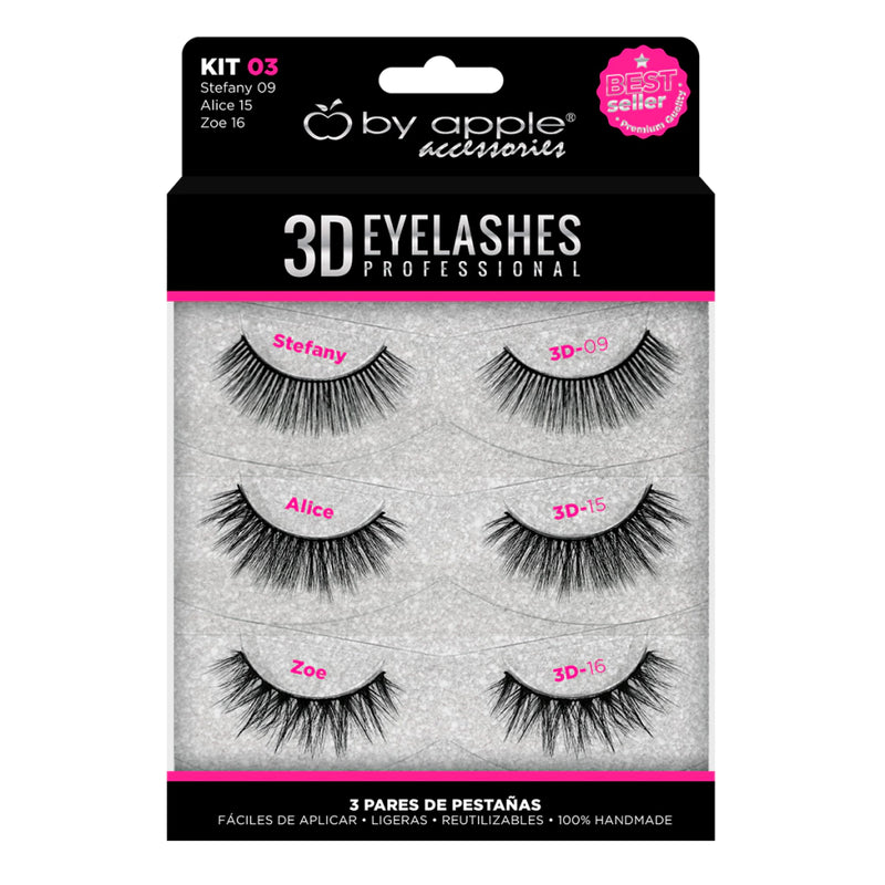 ABY APPLE KIT DE PESTAÑAPOSTIZA 3D